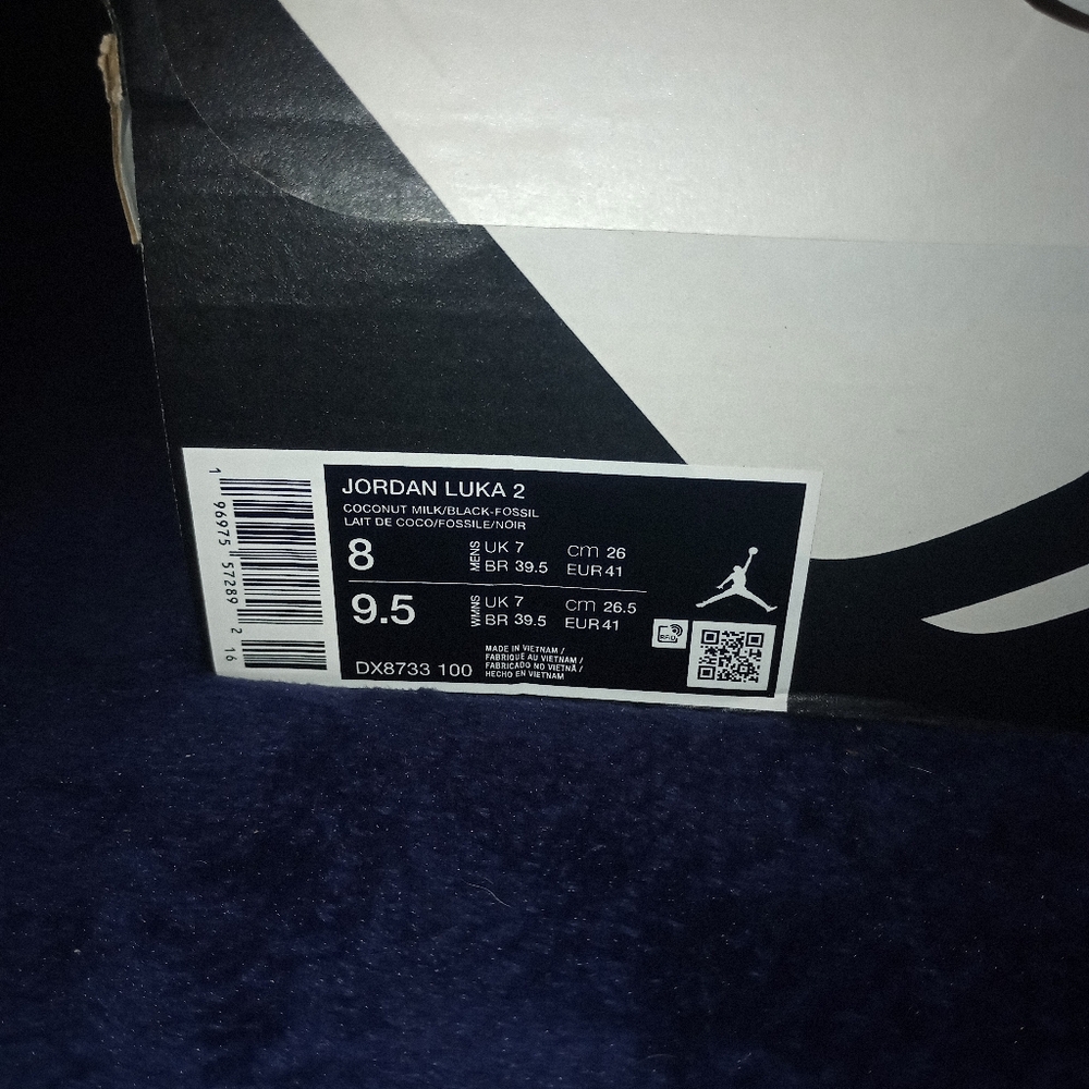 NWB Air Jordan Luka 2 Coconut milk Fossil Black Men size 8 Women's 9.5 - Picture 13 of 13